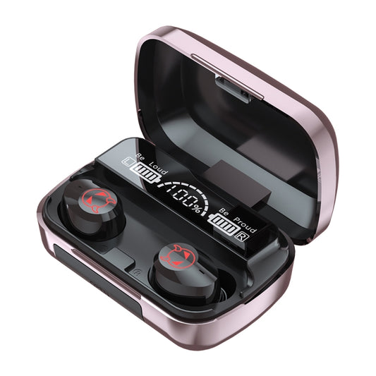 M23 Little Devil Pattern Intelligent Noise Reduction Touch Bluetooth Earphone with Three-screen Battery Display & Mirror Charging Box, Support HD Call & Siri (Pink) - Bluetooth Earphone by buy2fix | Online Shopping UK | buy2fix