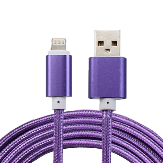 2m Woven Style Metal Head 84 Cores 8 Pin to USB 2.0 Data / Charger Cable(Purple) - Normal Style Cable by buy2fix | Online Shopping UK | buy2fix