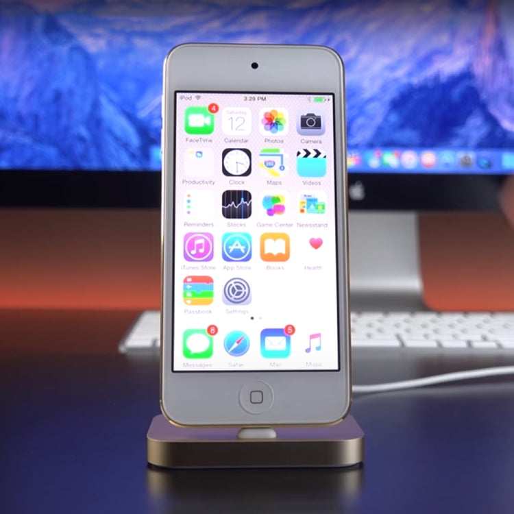 8 Pin Stouch Aluminum Desktop Station Dock Charger for iPhone(Gold) by buy2fix