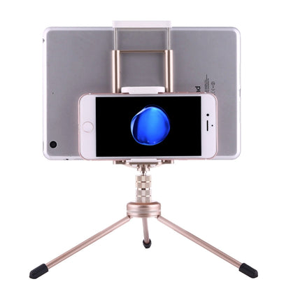 Multi-function Aluminum Alloy Tripod Mount Holder Stand , for iPad, iPhone, Samsung, Lenovo, Sony and other Smartphones & Tablets & Digital Cameras(Gold) - Desktop Holder by buy2fix | Online Shopping UK | buy2fix