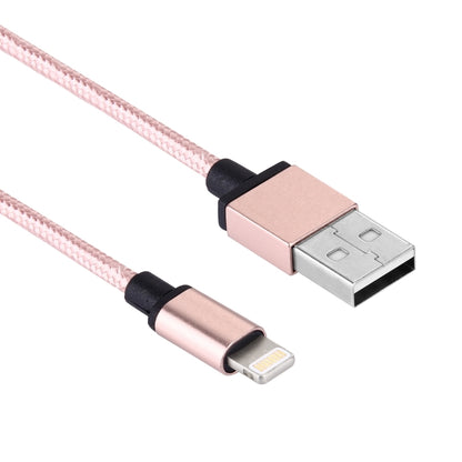 1m Woven Style Metal Head 58 Cores 8 Pin to USB 2.0 Data / Charger Cable(Pink) - Normal Style Cable by buy2fix | Online Shopping UK | buy2fix