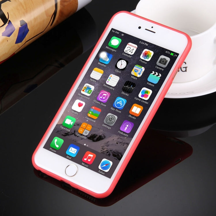 For iPhone 6 & 6s Solid Color TPU Protective Case Without Round Hole(Red) by buy2fix