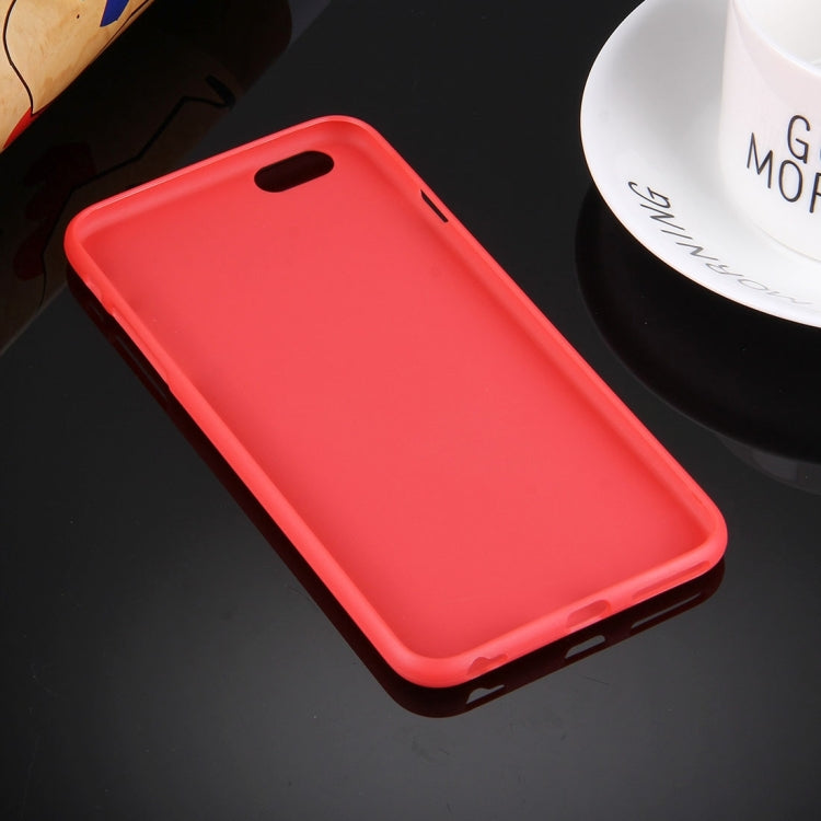 For iPhone 6 & 6s Solid Color TPU Protective Case Without Round Hole(Red) by buy2fix