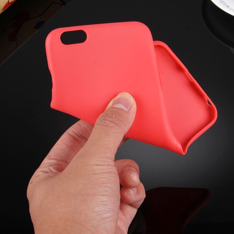 For iPhone 6 & 6s Solid Color TPU Protective Case Without Round Hole(Red) by buy2fix