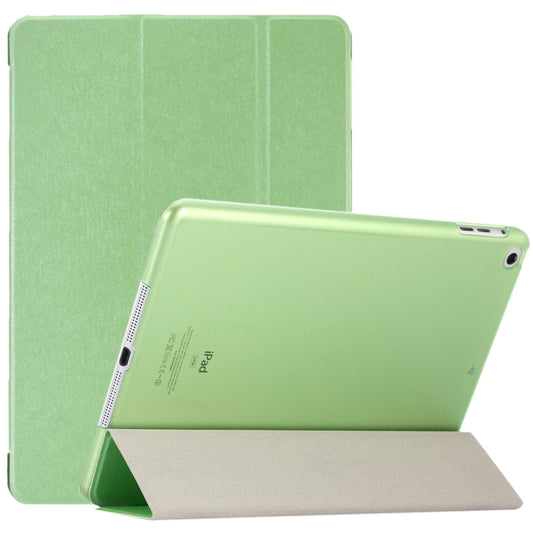 For iPad 9.7 (2018) & iPad 9.7 inch (2017) & iPad Air Silk Texture Horizontal Flip Leather Case with Three-folding Holder(Green) by buy2fix