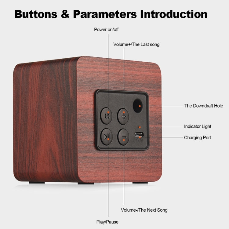 Q1 Wooden Mini Portable Mega Bass Wireless Bluetooth Speaker(Walnut wood) - Mini Speaker by buy2fix | Online Shopping UK | buy2fix