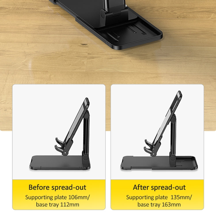 USAMS US-ZJ059 Retractable Mobile Phone Tablet Desktop Stand Holder(White) - Desktop Holder by USAMS | Online Shopping UK | buy2fix