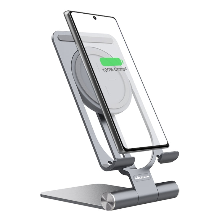 NILLKIN 2 in 1 15W PoweHold Mini Vertical Foldable Detachable Wireless Charger Mobile Phone Holder (Dark Gray) - Apple Accessories by NILLKIN | Online Shopping UK | buy2fix