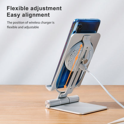 NILLKIN 2 in 1 15W PoweHold Mini Vertical Foldable Detachable Wireless Charger Mobile Phone Holder (Silver) - Apple Accessories by NILLKIN | Online Shopping UK | buy2fix