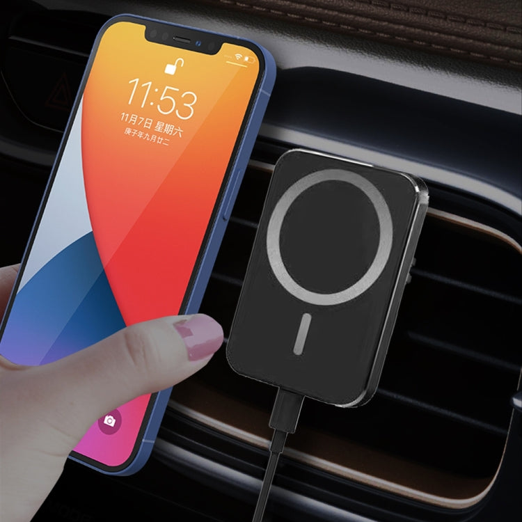 X16 Magsafe Car Air Outlet Vent Mount Clamp Holder 15W Fast Charging Qi Magnetic Wireless Charger(Black) - In Car by buy2fix | Online Shopping UK | buy2fix