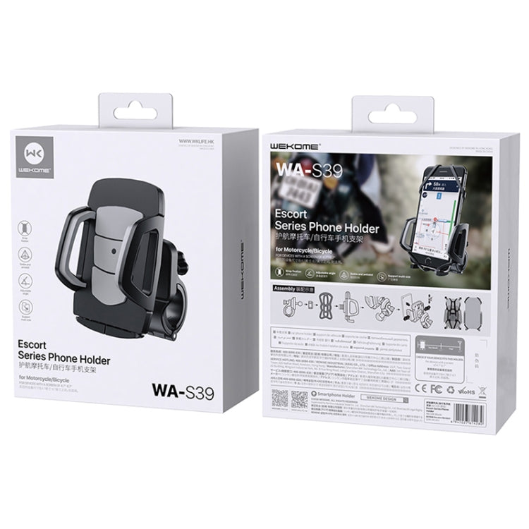 WK WA-S39 Escort Series Phone Holder for Bicycle / Motorcycle(Black) - Holder by WK | Online Shopping UK | buy2fix