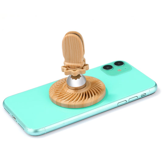 R-JUST HZ10 Small Whirlwind Magnetic Car Phone Holder (Wood) - In Car by R-JUST | Online Shopping UK | buy2fix