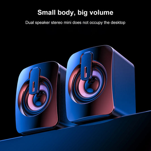 A2 USB 2.0 Wire-controlled Non-luminous Mobile Phone Computer Mini Desktop Speaker(Black) by buy2fix