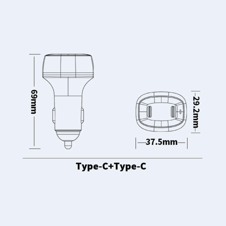 ACC-580 Dual Ports PD 60W Fast Charging Car Charger(White) - In Car by buy2fix | Online Shopping UK | buy2fix