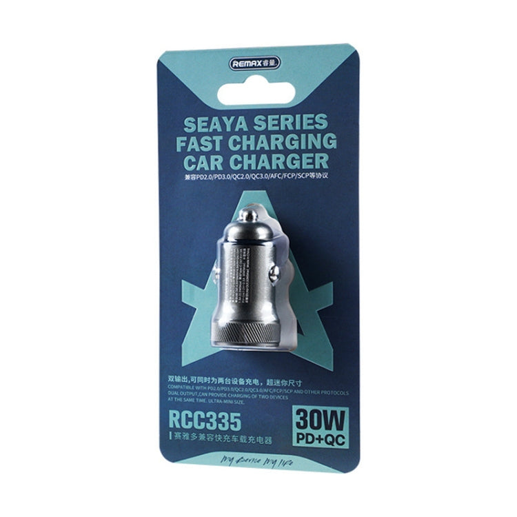 REMAX RCC335 Seaya Series 2 in 1 Car 30W PD Fast Charger - Car Charger by REMAX | Online Shopping UK | buy2fix