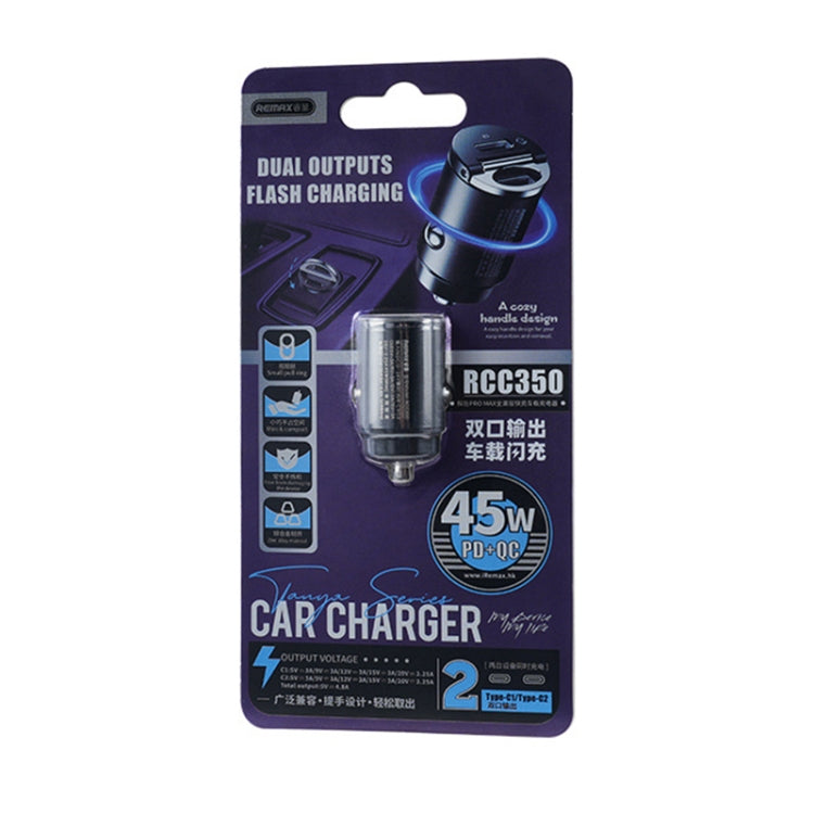 REMAX RCC350 Tanya Pro Max Series 2 in 1 Car 45W PD Fast Charger - Car Charger by REMAX | Online Shopping UK | buy2fix