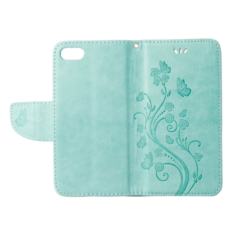 For  iPhone 8 & 7  Pressed Flowers Horizontal Flip Leather Case with Holder & Card Slots & Wallet(Green) - Apple Accessories by buy2fix | Online Shopping UK | buy2fix
