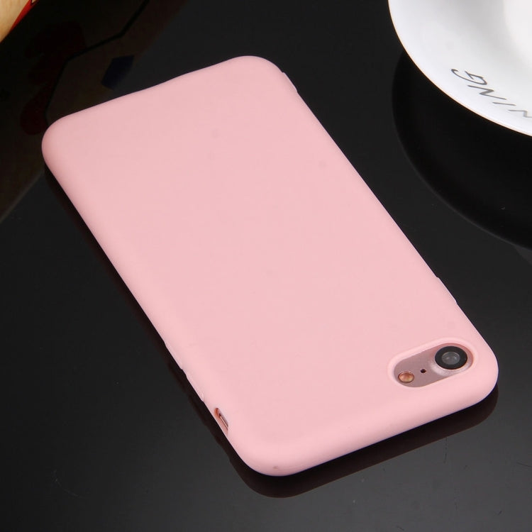 For iPhone 8 & 7 Solid Color TPU Protective Case Without Round Hole(Pink) by buy2fix
