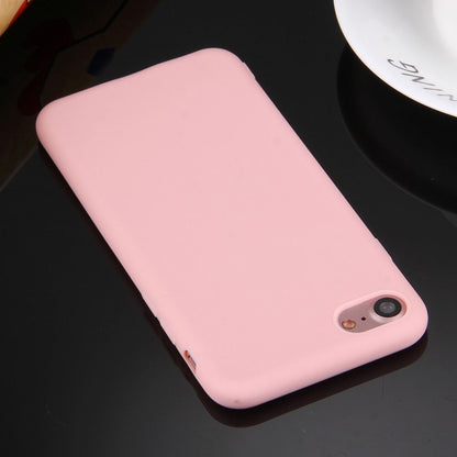 For iPhone 8 & 7 Solid Color TPU Protective Case Without Round Hole(Pink) by buy2fix