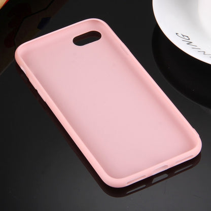 For iPhone 8 & 7 Solid Color TPU Protective Case Without Round Hole(Pink) by buy2fix