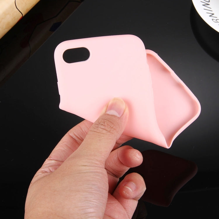 For iPhone 8 & 7 Solid Color TPU Protective Case Without Round Hole(Pink) by buy2fix