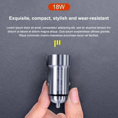 WK WP-C28 18W Titanium PD+QC3.0 Dual USB Car Charger (Silver) - In Car by WK | Online Shopping UK | buy2fix