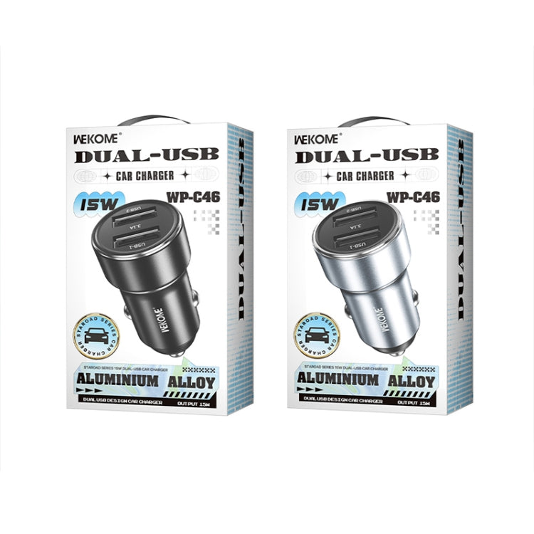 WK WP-C46 Staroad Series Vieyie 15W Dual-USB Car Charger (Grey) - Car Charger by WK | Online Shopping UK | buy2fix
