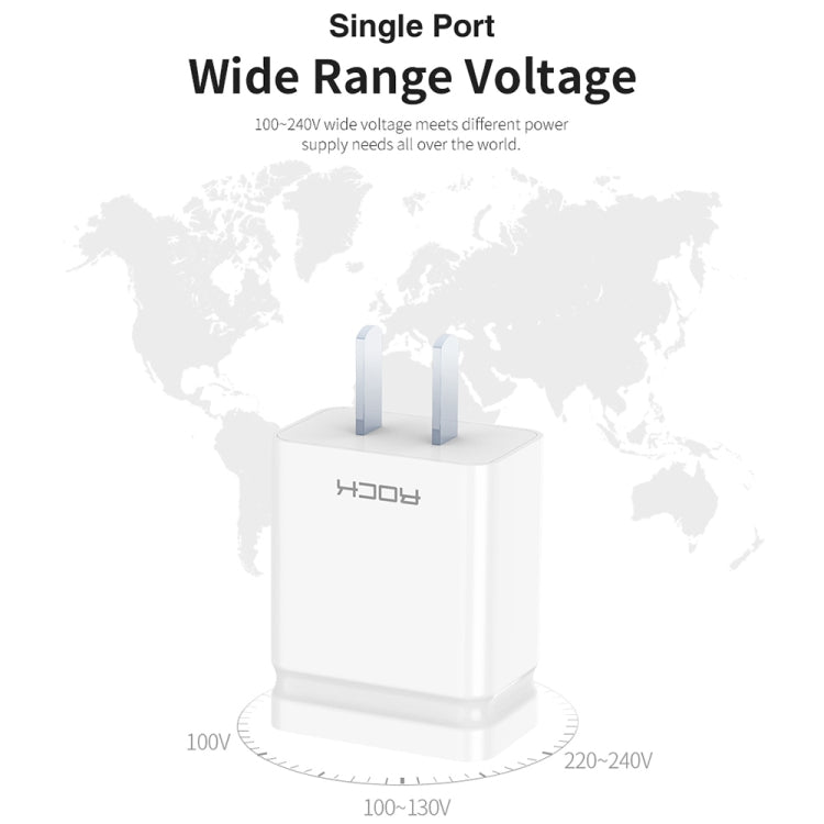 ROCK T6 1A Single USB Port Travel Charger Power Adapter, CN Plug(White) - Mobile Accessories by ROCK | Online Shopping UK | buy2fix