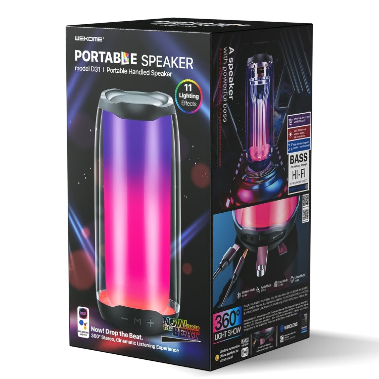 WK D31 Sound Pulse Colorful Bluetooth Speaker with 11 Light Effect Modes - Mini Speaker by WK | Online Shopping UK | buy2fix