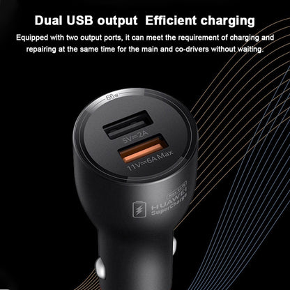 Original Huawei P0006 Dual USB Interface Super Fast Charging Car Charger (Max 66W) (Black) - In Car by Huawei | Online Shopping UK | buy2fix