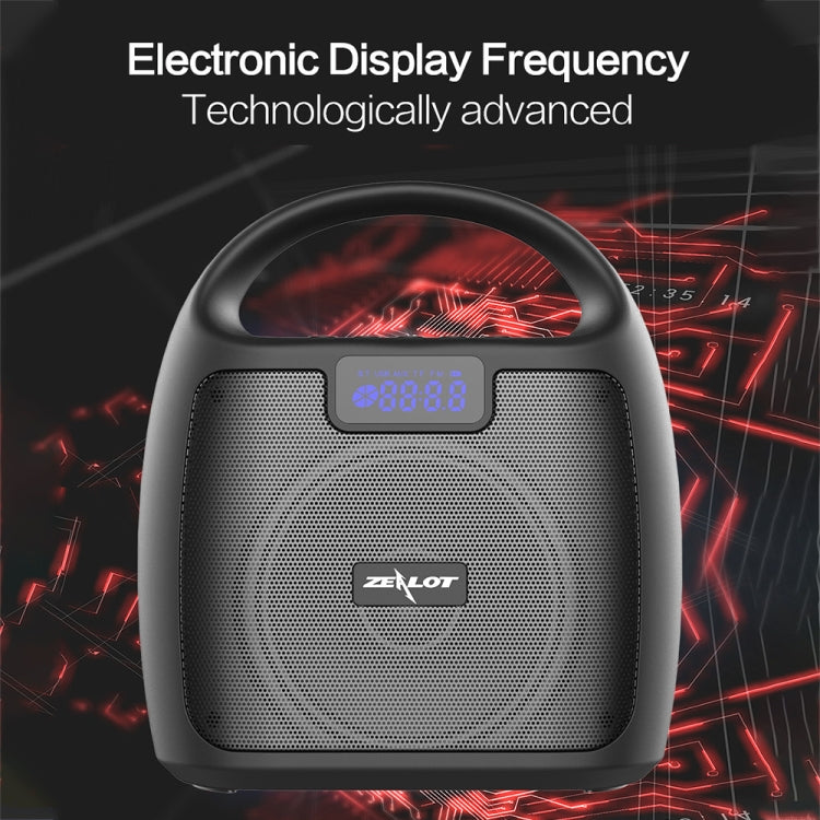 ZEALOT S42 Portable FM Radio Wireless Bluetooth Speaker with Built-in Mic, Support Hands-Free Call & TF Card & AUX (Black) - Desktop Speaker by ZEALOT | Online Shopping UK | buy2fix