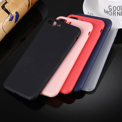For iPhone 8 Plus & 7 Plus Solid Color TPU Protective Case Without Round Hole(Dark Blue) by buy2fix