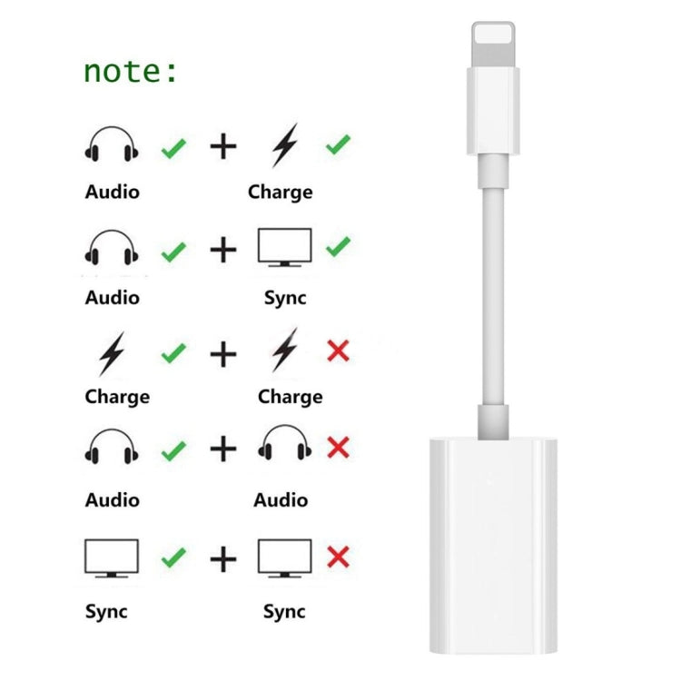 8 Pin Male to 8 Pin Female Sync Data / Charger & 8 Pin Female Audio Adapter, Support iOS 10.3.1 or Above Mobile Phones - Earphone Adapter by buy2fix | Online Shopping UK | buy2fix