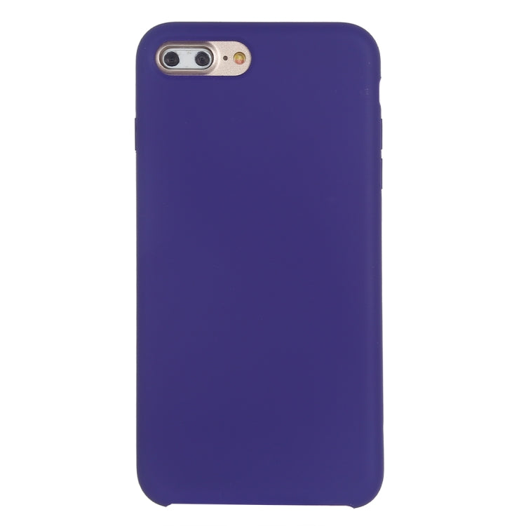 Pure Color Liquid Silicone Case for iPhone 8 Plus & 7 Plus(Dark Purple) - Apple Accessories by buy2fix | Online Shopping UK | buy2fix