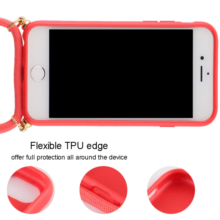 For iPhone 8 / 7 TPU Anti-Fall Mobile Phone Case With Lanyard(Black) - Apple Accessories by buy2fix | Online Shopping UK | buy2fix