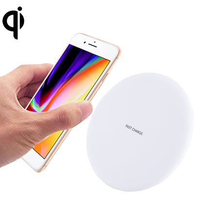 9V 1A / 5V 1A Universal Round Shape Fast Qi Standard Wireless Charger(White) - Wireless Charger by buy2fix | Online Shopping UK | buy2fix