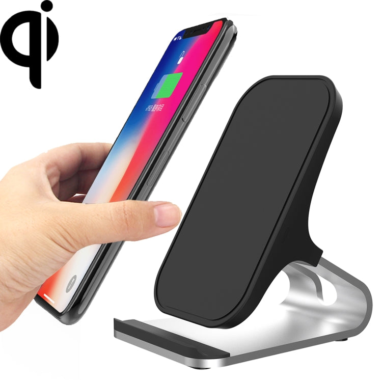 HAMTOD M5 15W Intelligent Dual Coil Design Qi Standard Holder Wireless Charger with Indicator Light, Support Fast Charging(Silver) - Wireless Charger by HAMTOD | Online Shopping UK | buy2fix