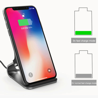 HAMTOD M5 15W Intelligent Dual Coil Design Qi Standard Holder Wireless Charger with Indicator Light, Support Fast Charging(Silver) - Wireless Charger by HAMTOD | Online Shopping UK | buy2fix