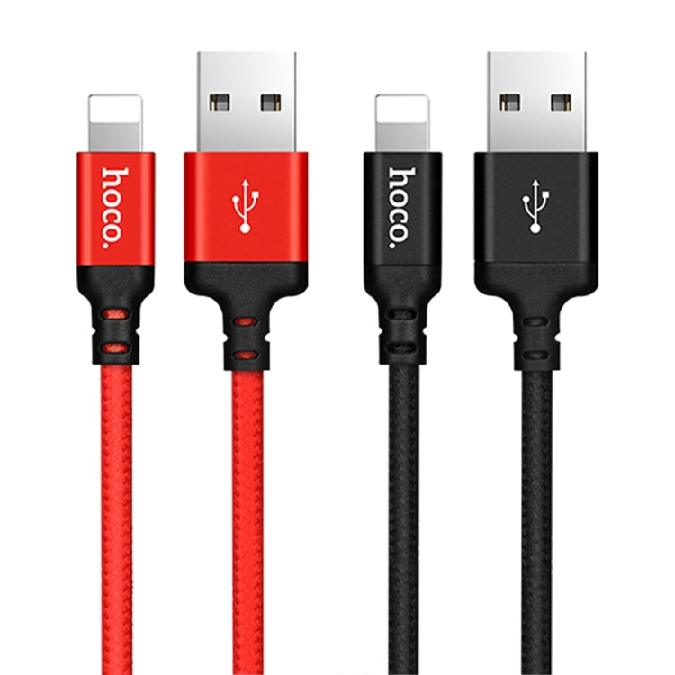hoco X14 1m Nylon Braided Aluminium Alloy USB to 8 Pin Data Sync Charging Cable(Black) - Normal Style Cable by hoco | Online Shopping UK | buy2fix