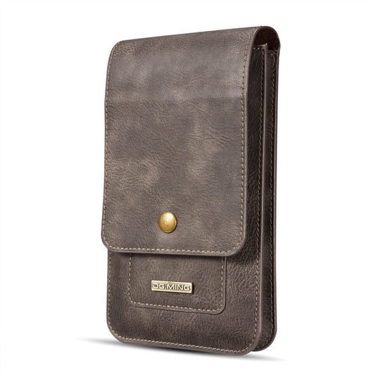 DG.MING Universal Cowskin Leather Protective Case Waist Bag with Card Slots & Hook, For iPhone, Samsung, Sony, Huawei, Meizu, Lenovo, ASUS, Oneplus, Xiaomi, Cubot, Ulefone, Letv, DOOGEE, Vkworld, and other Smartphones Below 5.2 inch(Grey) by DG.MING