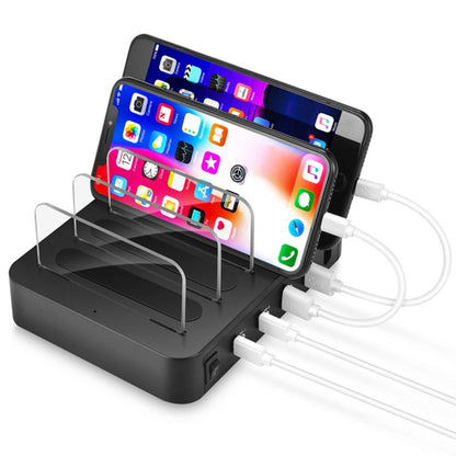 Multi-function AC 100V~240V Output 4 Ports USB-C / Type-C Double PD Detachable Charging Station Smart Charger,Support QC3.0(Black) - Multifunction Charger by buy2fix | Online Shopping UK | buy2fix