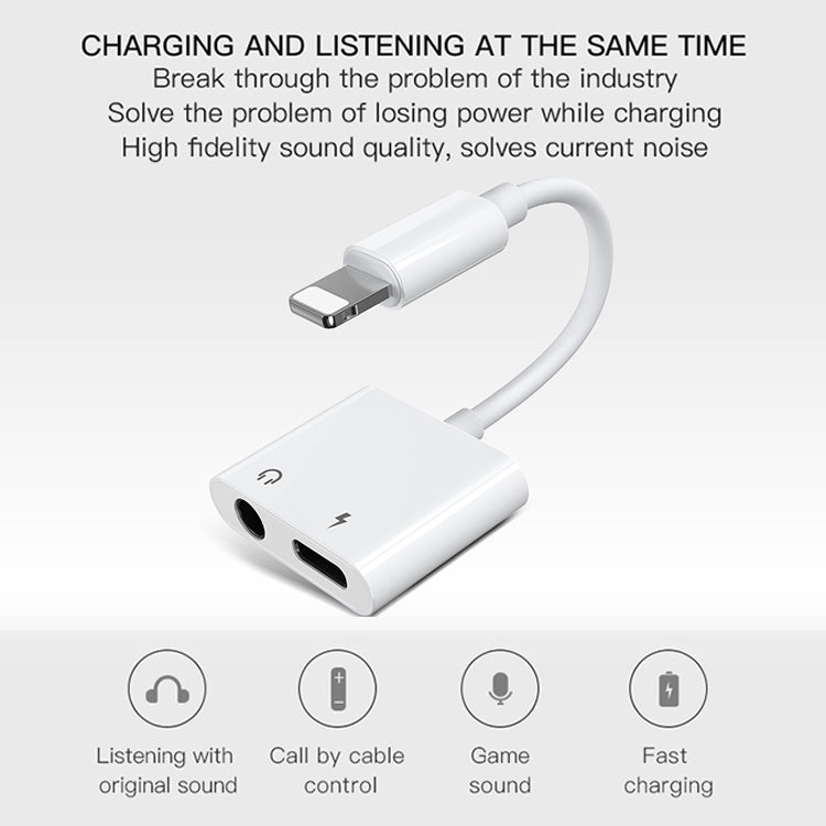 JOYROOM S-Y104 Ben Series Apple Dual Lightning Adapter, Length: 1.2m(White) - Apple Accessories by JOYROOM | Online Shopping UK | buy2fix