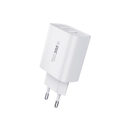 WK WP-U51 2.1A Speed Dual USB Travel Charger Power Adapter, EU Plug (White) - Apple Accessories by WK | Online Shopping UK | buy2fix