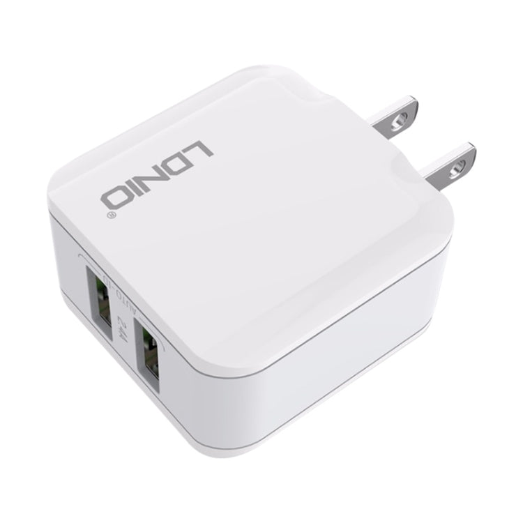 LDNIO A2201 2.4A Dual USB Charging Head Travel Direct Charge Mobile Phone Adapter Charger With Micro Data Cable (US Plug) - Apple Accessories by LDNIO | Online Shopping UK | buy2fix