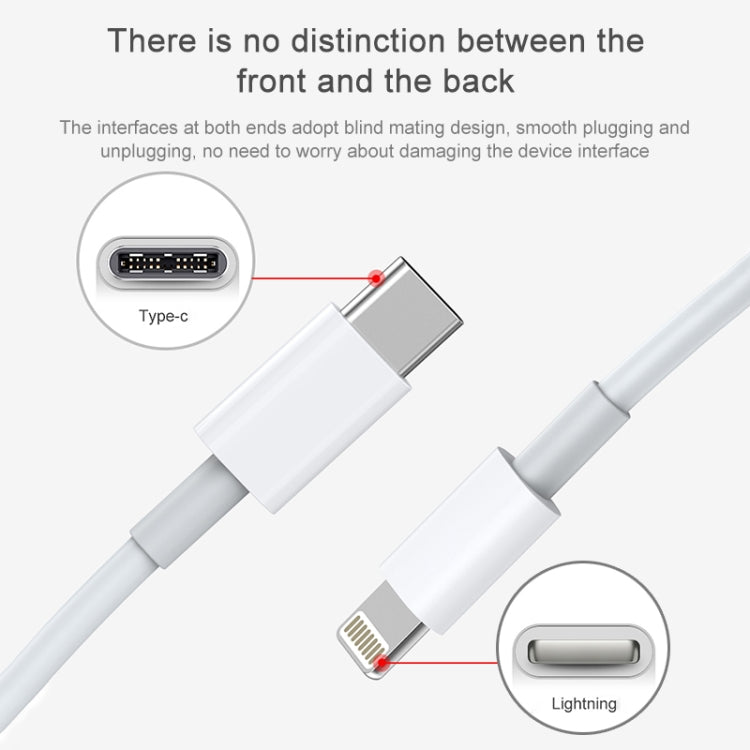 AWEI CL-68 3A Type-C / USB-C to 8 Pin PD Fast Charging Data Cable, Length: 1m(White) - Normal Style Cable by awei | Online Shopping UK | buy2fix