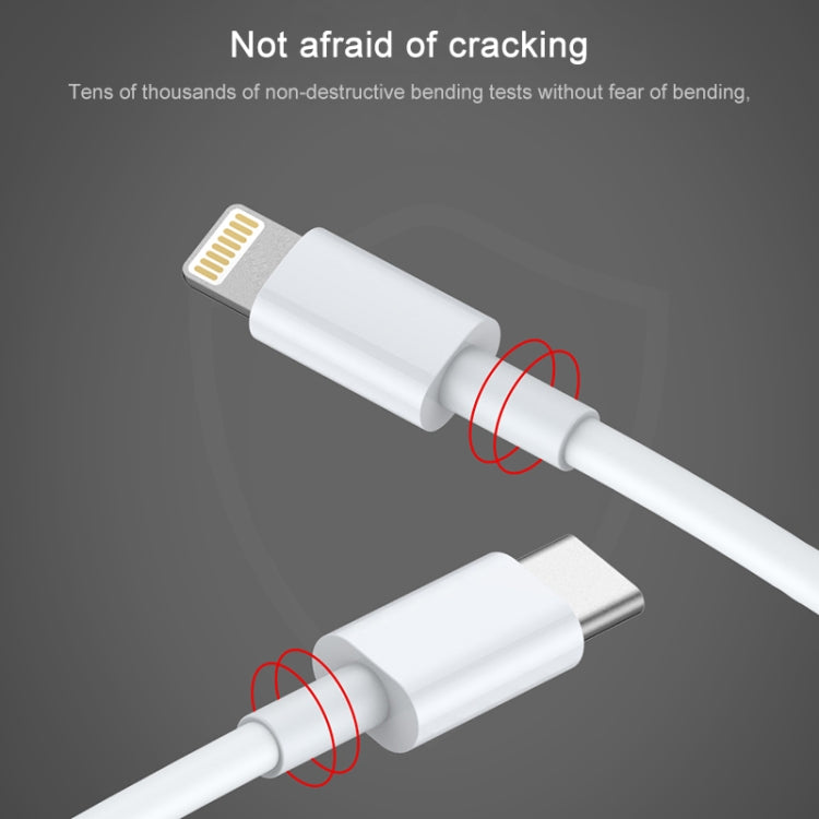 AWEI CL-68 3A Type-C / USB-C to 8 Pin PD Fast Charging Data Cable, Length: 1m(White) - Normal Style Cable by awei | Online Shopping UK | buy2fix