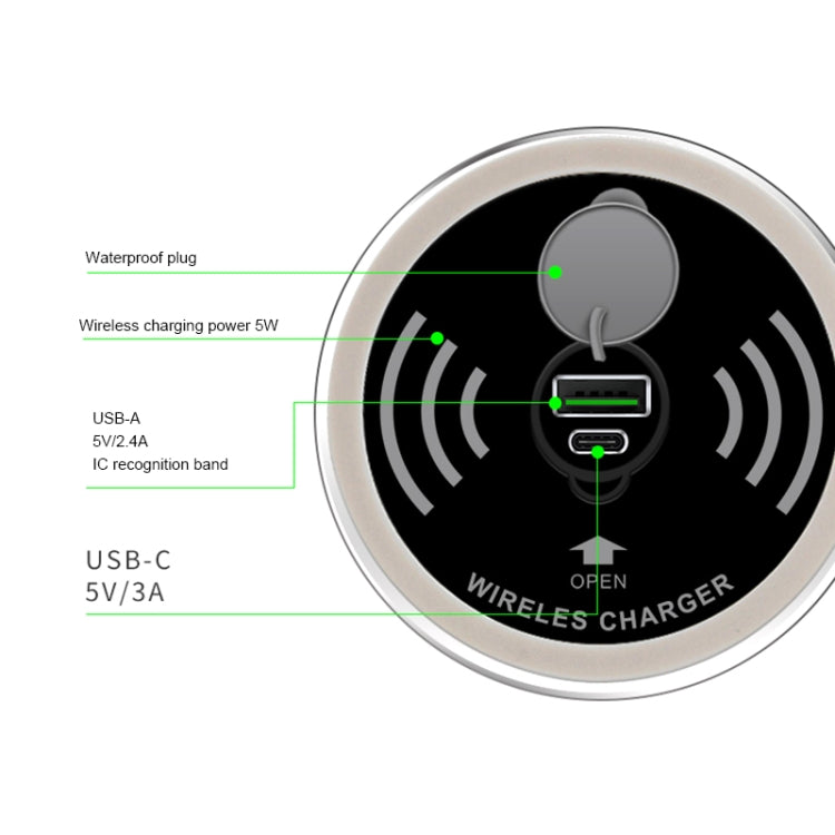 KP-ZMC Embedded Desktop Wireless Charger with PD+USB Interface Cable Length: 1.2m - Apple Accessories by buy2fix | Online Shopping UK | buy2fix