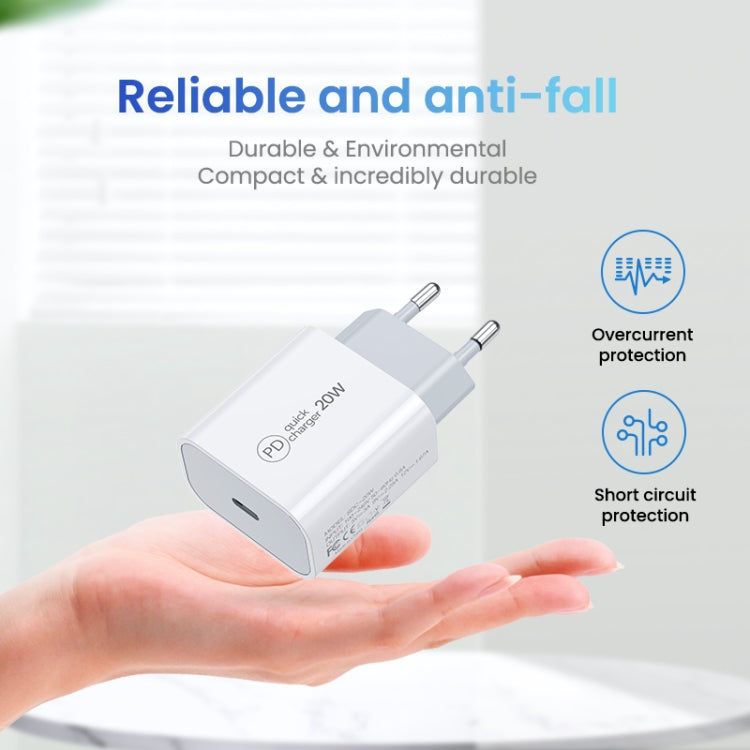 FLOVEME 20W PD 3.0 Travel Fast Charger Power Adapter, EU Plug (White) - Apple Accessories by FLOVEME | Online Shopping UK | buy2fix