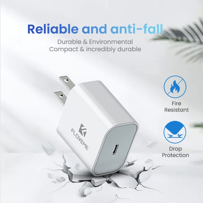 FLOVEME 20W PD 3.0 Travel Fast Charger Power Adapter, US Plug (White) - Apple Accessories by FLOVEME | Online Shopping UK | buy2fix