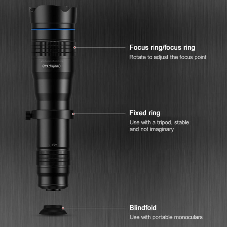 APEXEL APL-JS28X 28X HD External Dual-adjustment Zoom Telescope Universal Telephoto Phone Lens - Others Lens by APEXEL | Online Shopping UK | buy2fix